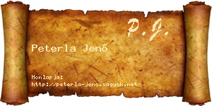 Peterla Jenő névjegykártya